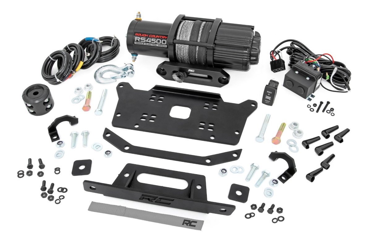 Honda Talon 1000 Winch Mount - Rough Country - RS4500S - Black - '19-'22